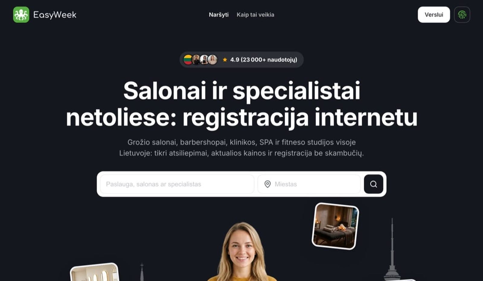 EasyWeek katalogo pradžios puslapis Lietuvoje